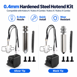 Kit de Hotend para Impresora 3D al por Mayor, Bloque de Calor Cerámico, Termistor <span class=keywords><strong>NTC</strong></span> 100K, Boquilla de Acero Endurecido de 0.4mm de Cambio Rápido para Anycubic Kobra - Product Image 1