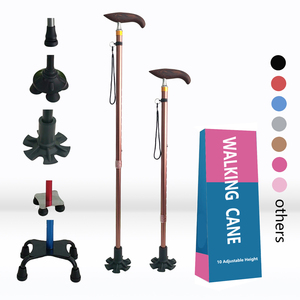折りたたみ式軽量アルミ製調節可能携帯杖、男性女性高齢者向け - Product Image 1