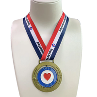 Nouveaux produits 2023 Médailles de sport en alliage de zinc Marathon Ruban métallique Médailles personnalisées
