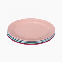 Assiettes de dîner ovales en mélamine rose de 12 pouces, écologiques, certifiées qualité alimentaire, technique de glaçure craquelée, style minimaliste, à prix abordable