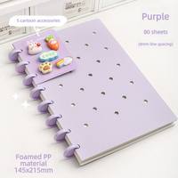 Carnet A5 à perforations champignon, classeur à feuilles mobiles, pages intérieures remplaçables DIY, bloc-notes personnalisé pour étudiants et salles de classe - Chine