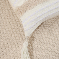 Coussin décoratif bohème marocain géométrique carré moderne tissé tufté antistatique 100% polyester avec fermeture éclair personnalisable