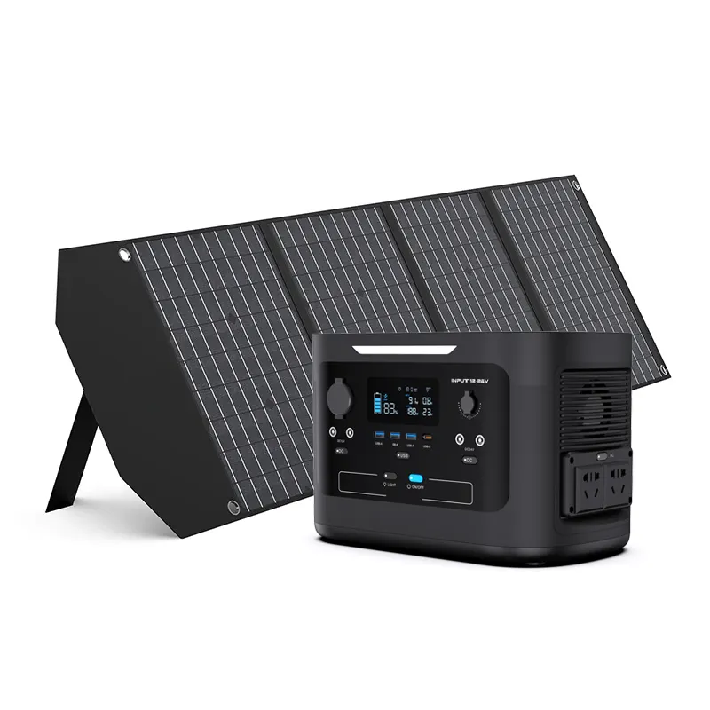 Gerador solar portátil 1000w 923wh, mini central elétrica portátil, banco de energia solar para acampamento ao ar livre, viagens e pesca