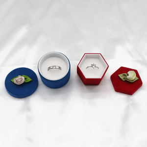 Heart Shaped <b>Ring</b> <b>Box</b>, Round Cylinder <b>Ring</b> <b>Box</b>, Hexagonal Jewelry <b>Box</b>, Square Velvet <b>Ring</b> <b>Box</b>, Rectangle Jewelry Case - Product Image 2