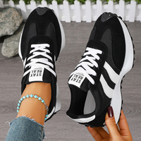 Chaussures de sport décontractées rétro polyvalentes pour femmes, en noir et blanc, pour l'été