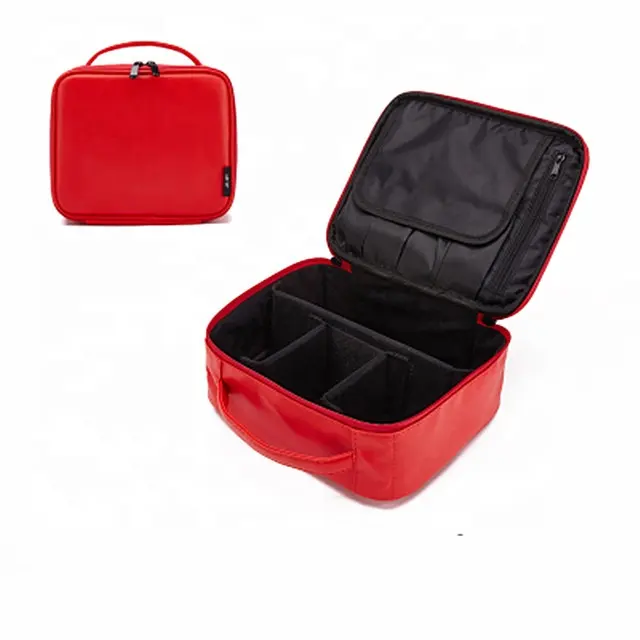 Küçük sert kabuk kalıp eva kozmetik çantası taşınabilir seyahat bavul makyaj fırçaları ile ayarlanabilir bölücü