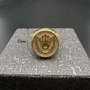 Bagues de luxe Hip Hop tendance en forme d'épi de blé, en acier inoxydable plaqué or 18 carats, étanches et inaltérables, pour homme - Product Image 6