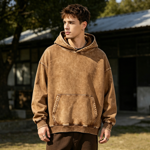 Sudadera con Capucha Unisex Extra Grande de Alta Calidad, 100% Algodón, Bordada e Impresa, Lavada al Ácido, Lavada con Piedras, Estilo Vintage, <span class=keywords><strong>Serie</strong></span> High Street - Product Image 4
