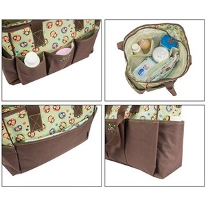 Muestra gratuita: Mochila pañalera para bebés (niños y niñas) con puerto de carga USB, estuche para chupete, parasol y barra de juguetes, color pálido. - Product Image 4