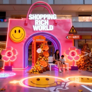 Instalación <span class=keywords><strong>de</strong></span> Decoración Temática <span class=keywords><strong>de</strong></span> Compras para Plaza Comercial, Entrada <span class=keywords><strong>de</strong></span> Centro Comercial, SHOPPING RICH WORLD, Instalaciones para Fotos, Gran Tamaño - Product Image 1