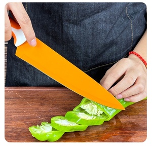 Ensemble de couteaux de cuisine antiadhésifs colorés avec bloc de rangement, en acier inoxydable, couteaux de chef, commande en gros disponible, directement de l'usine - Product Image 3