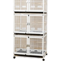 Cage à oiseaux en métal grande capacité, cage d'élevage pour perroquets, cage à oiseaux multifonctionnelle à cloisons, espace ouvert pour groupes d'oiseaux