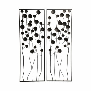 Decorazione da parete moderna in metallo a forma di fiore, pannello decorativo in ferro nero per soggiorno, camera da letto, bagno, ufficio, accessorio da appendere. - Product Image 1
