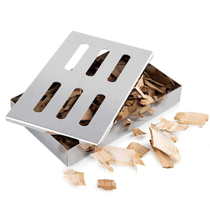 Accessoires de grillade de BBQ ajouter la boîte de fumeur de copeaux de bois d'acier inoxydable de saveur de BBQ pour le gril de charbon de bois - Product Image 6