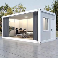 Maison modulaire à installation rapide de 20 pieds, cabine habitable isolée et étanche, bureau de chantier portable, unité de construction à ossature métallique