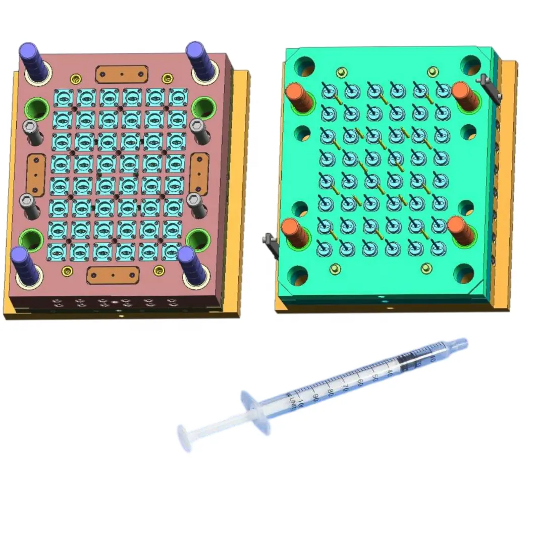 最適な冷却システム3ml5mlルアーロック使い捨て注射器用プラスチック医療用射出成形金型