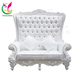 Sofá cama de cuero PU cuadrado de lujo moderno Royalty, tapicería de madera duradera para hoteles, eventos, bodas, silla King Queen - Product Image 2