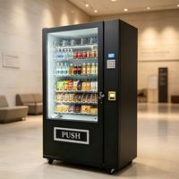 Distributeur automatique de boissons et de collations avec porte vitrée haute visibilité et lecteur de paiement multi-mode