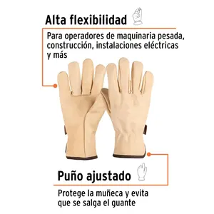 BOX 6 Gants en cuir de vachette de type operateur, TRUPER - Product Image 2