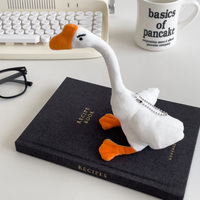 Porte-clés en peluche canard blanc amusant en gros, pendentif canard articulé et réglable, breloque de sac mignonne pour cadeau