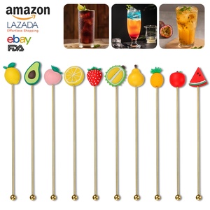 Acero inoxidable 304 personalizado decorativo corazón Floral Stick Twist bambú comida dedo <span class=keywords><strong>Bar</strong></span> recoger pastel fruta <span class=keywords><strong>pincho</strong></span> - Product Image 3