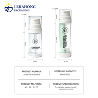 Flacon Airless Double Compartiment 50ml 60ml en AS PETG Haute Transparence, Récipient Séparé Eau/Huile, Zéro Résidu, Impression Personnalisée sur Soie pour Essence