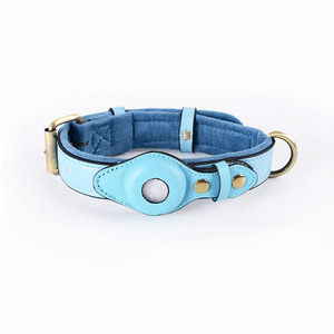 Vente en gros petit moyen grand collier pour animaux de compagnie en cuir rose souple traceur GPS support d'étiquette d'air ruban imprimé sécurité pour animaux de compagnie chiens chats - Product Image 4