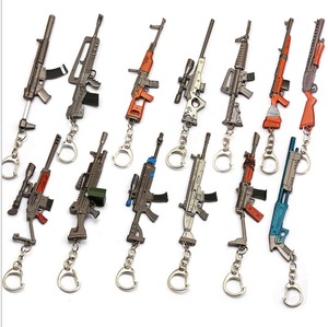 Mini Exquisite Cartoon-Style Keychain Fashionable Zinc Alloy Sub Machine Automatic Rifle and Gun Knife <b>Metal</b> <b>Fans</b> Key Ring - Product Image 2
