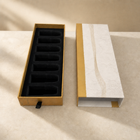 Boîte à tiroir en carton couleur avec dorure à chaud, fermeture magnétique à ruban, insert floqué, logo personnalisé pour cosmétiques, parfums et huiles essentielles