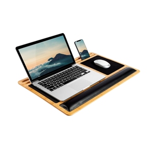 Combohome Laptop Desk Lap Stand Laptop Riser Portable with Pillow Monitor Riser Adjustable Good Bamboo with Cushion - Product Image 1