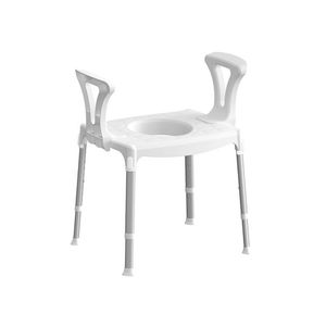 Silla Cómoda con Reposabrazos Blanca 3.51 Kg 42 Cm Ancho 56 Cm Largo Equipo de Seguridad para Baño - Product Image 1