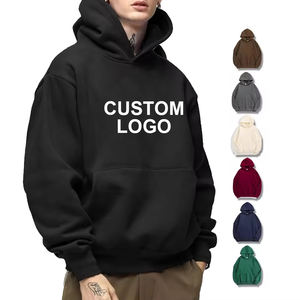 Sweat-shirts à capuche unisexes en coton français de haute qualité, à épaules tombantes, surdimensionnés, unis, design personnalisé, essentiels - Product Image 1