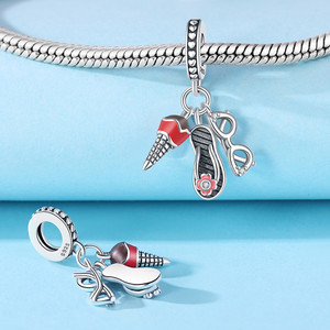Original S925 plata esterlina DIY joyería accesorios pulsera circón Gourmet bebidas café pastel cuentas encantos artículo caliente para - Product Image 4
