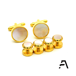 Bộ Khuy Măng Sét Vỏ Ngọc Trai Cho Nam, Áo Vest Tuxedo - Product Image 4