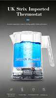 Bouilloire Électrique en Verre à Double Paroi avec Grand Écran Tactile 1500W 2.6L pour la Maison, Idéale pour Faire Bouillir l'Eau (Vente en Gros)