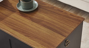 Banc de rangement rétro en bois de 39 pouces avec couvercle relevable, organisateur multifonctionnel pour entrée, <span class=keywords><strong>coffre</strong></span> à jouets pour salon, noyer noir - Product Image 4