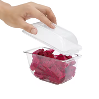 Grand plateau carré en plastique Cool Serve avec 5 récipients et couvercles séparés Serveur à condiments et accessoires de bac à glace