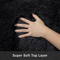 Tapis d'intérieur en fourrure synthétique à poils longs, antidérapant, motif tie-dye, fabriqué à la machine, pour salon et chambre, noir, luxueux, doux, 1,7 pouce