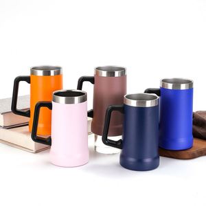 Bière isolée 24oz en acier inoxydable à double paroi chope à bière géante Bar Drinkware tasse à bière en métal avec grande poignée - Product Image 5