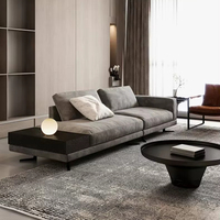 Combinaison de canapés italiens minimalistes en tissu Canapé d'angle moderne simple pour salon villa Grand wabi-Sabi wind