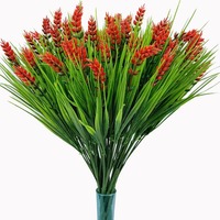 Plantes artificielles en gros : Bouquet de plantes en pot de lavande violette à sept têtes, style herbe de printemps, pour décoration