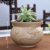 Pots à succulentes en céramique bisque peints à la main, style créatif, en gros, poterie rustique, vintage, ancien, respirant, en argile violette