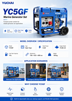 Générateur diesel portable SCDC Yuchai YC5GF avec alternateur sans balais, 5 kW, châssis ouvert, monophasé, groupe électrogène de secours pour ferme