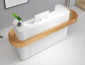 Customizable Modern <strong>Pink</strong> MDF Reception Desk with LED Light Durable Stylish Cashier Counter for Office <strong>Beauty</strong> <strong>Salon</strong> or Hotel - Product Image 3