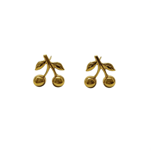 Pendientes de Moda con Diseño de Cereza en Acero Inoxidable 316L con Baño de Oro PVD para Mujer - Product Image 2