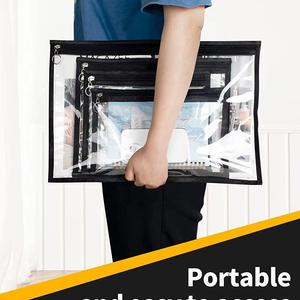 Bolsa con cremallera multiusos para almacenamiento de dormitorio de viaje de cosméticos de varios tamaños transparente de PVC negro - Product Image 5