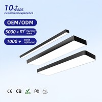Luminaire suspendu linéaire LED moderne en profilé aluminium, taille personnalisée, pour bureau, hôtel, décoration intérieure