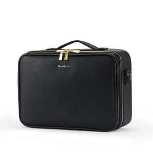 Estuche de maquillaje profesional, bolsa de almacenamiento de gran capacidad con compartimentos para brochas y organizadores de cosméticos para mujeres, uso en viajes - Product Image 2