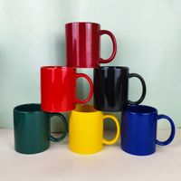 Tasse en céramique promotionnelle personnalisée avec logo, plusieurs couleurs, impression par sublimation thermique, durable, 350 ml-400 ml