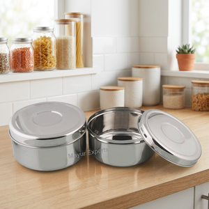 Recipientes de Acero Inoxidable para Almacenamiento de Alimentos, Tapas Herméticas Redondas, Diseño Minimalista para Cocina y Viajes, Preservación de Frescura - Product Image 6